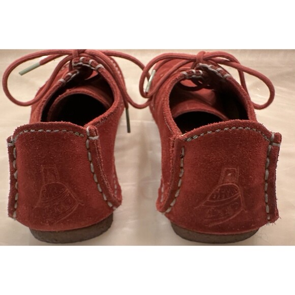 Clarks Originals Red Suede Wallabee Shoes Women’s 7M Crepe Sole - Picture 4 of 6